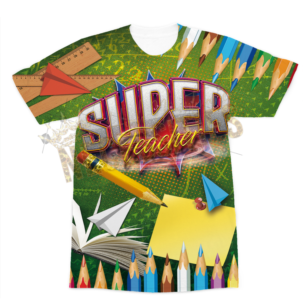 Super Teacher Premium Adult Front/Back T-Shirt Xs Apparel